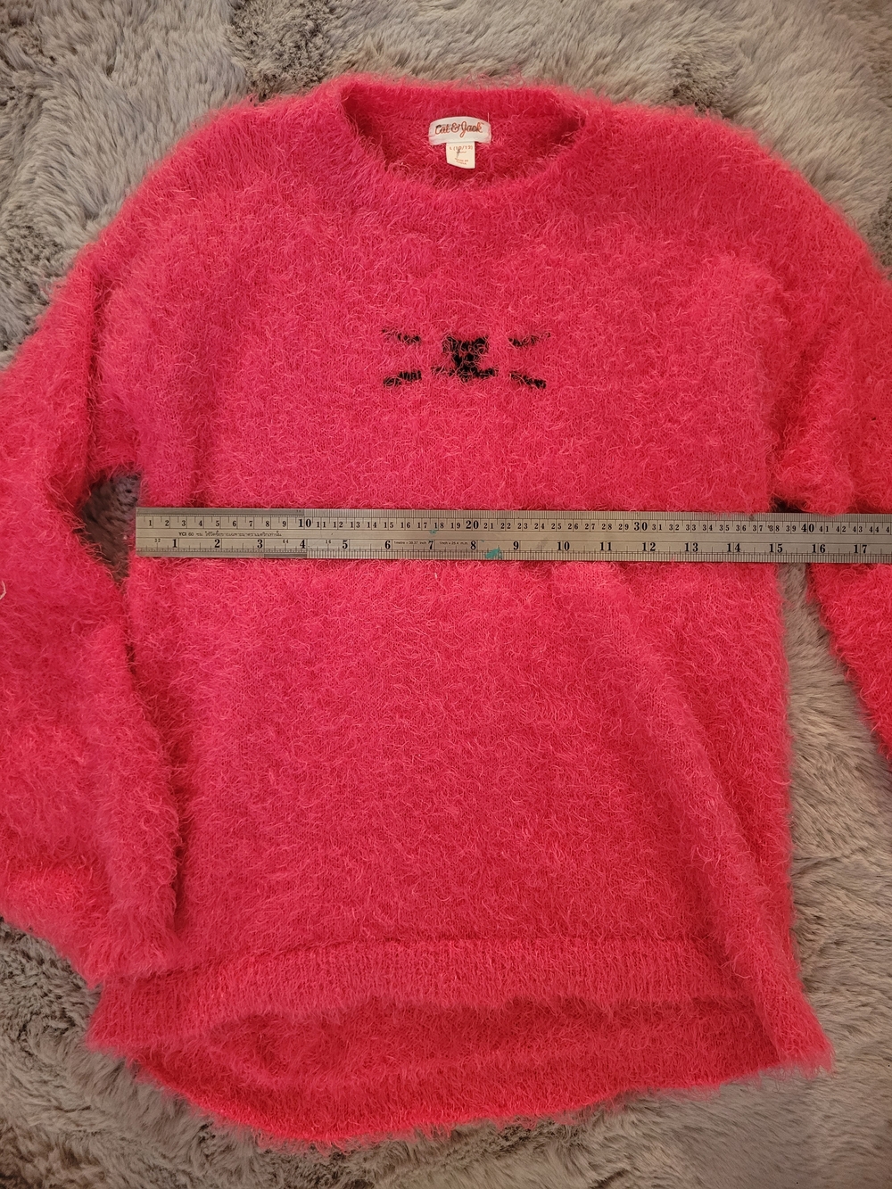 cute fuzzy hot pink cat sweater